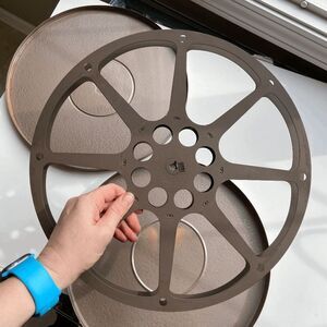 Vintage Bell & Howell 1600 16mm Film Reel & Canister - Industrial Chic Decor